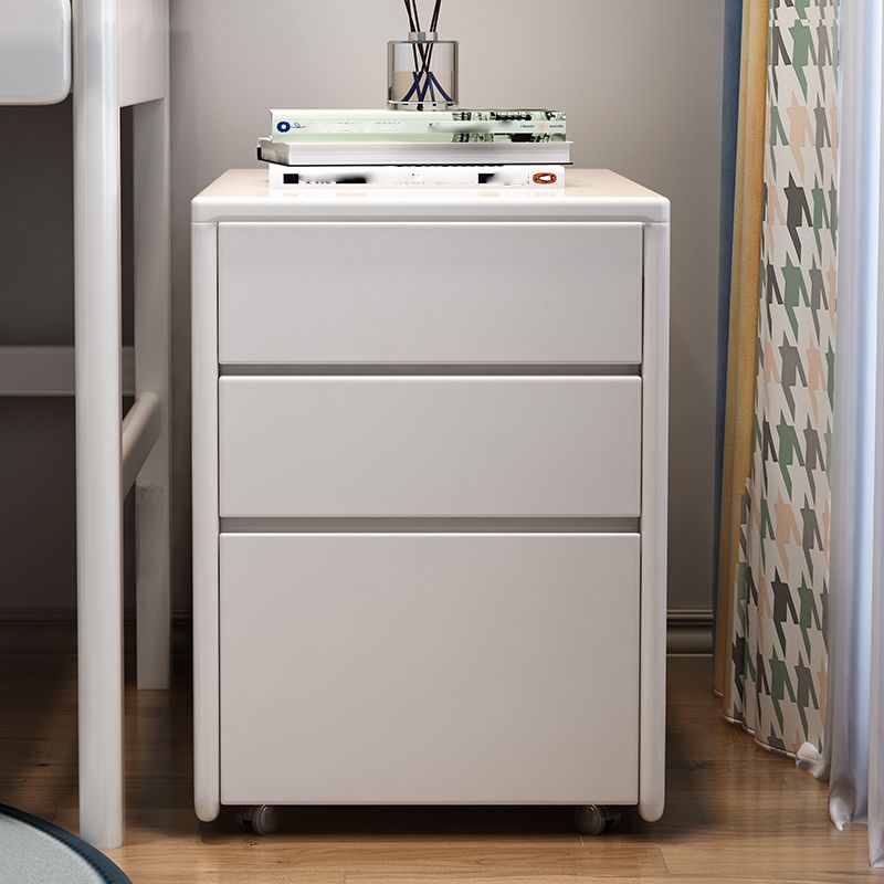 Modern Square Wood Cabinet on Wheels Side Cabinet with Drawer