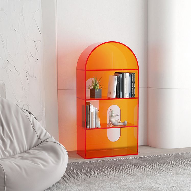 Acrylic Bookshelf Scandinavian Style Orange Open Back Bookcase for Home Office Study Room Clearhalo 'Bookcases' 'furn' 'furn_bookcases' 'Furniture' 'furniture_bookcases' 'kitchen' 'kitchen_bookcases' 'Living Room Furniture' 'Office Furniture' 1200x1200_3f366bd6-c6f9-4b1f-a6b9-5bdf14193919