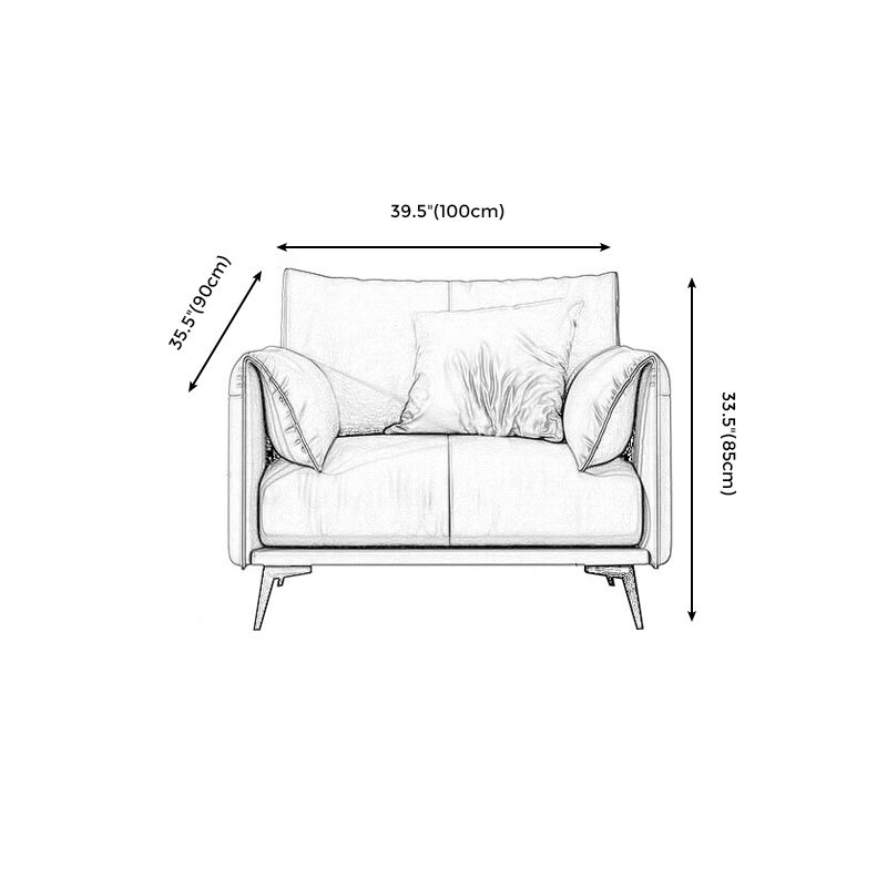 Divano tappezzeria marrone scuro contemporaneo con cuscino indietro per soggiorno