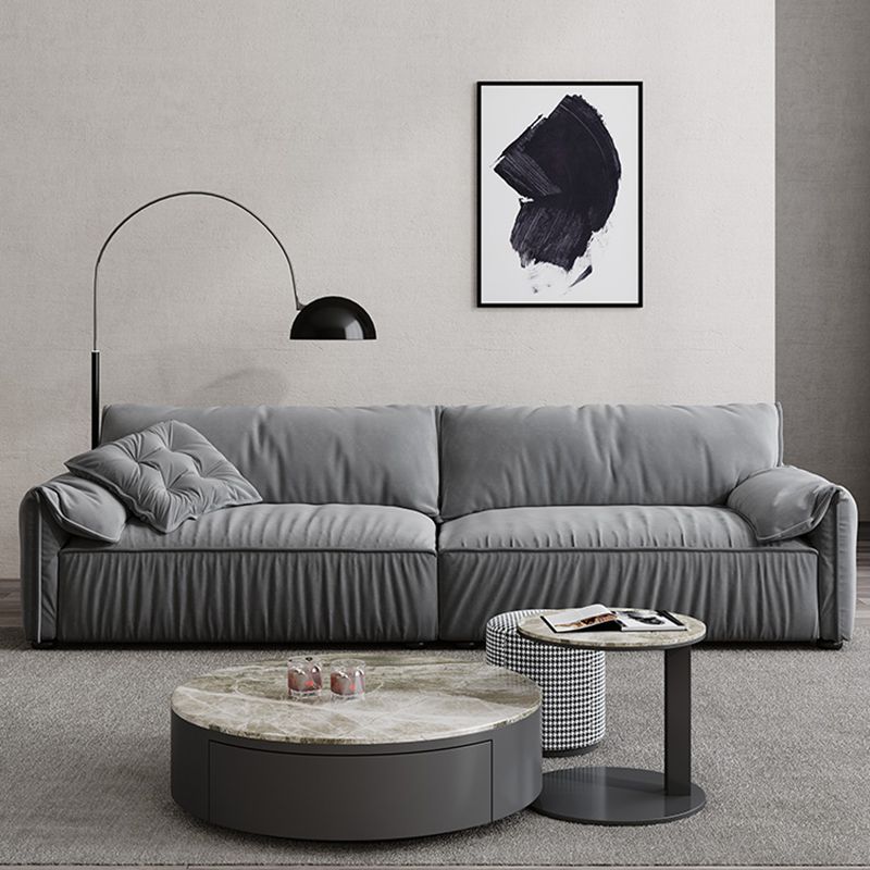 Sofá estándar de espalda apretada de la playa 33.46 "Sofá de brazo superior de almohada de terciopelo alto, gris