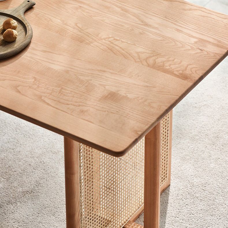 Rectangle Ash Wood Table for Restaurant Modern Dining Table with Double Pedestal Clearhalo ' dining_table' 'Dining Tables & Seating' 'Dining Tables' 'furn' 'furn_dining_table' 'Furniture' 'furniture_dining_table' 'Kitchen & Dining Furniture' 'kitchen&dining_furn' 'kitchen' 'kitchen_dining_table' 1200x1200_3f388ee0-fae2-4fad-976c-82a9875dc569