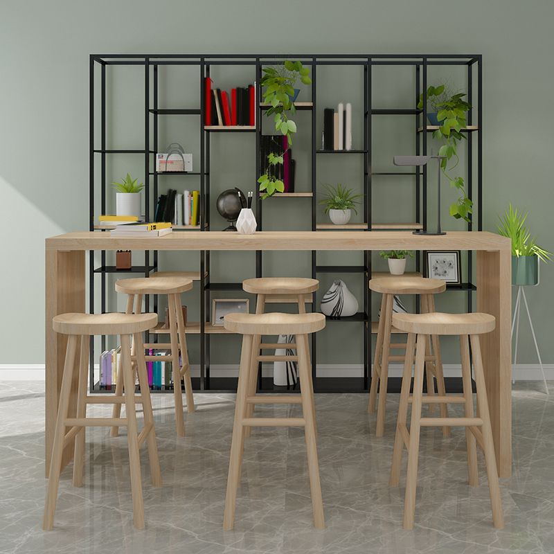 Set tavolo da bar moderno rettangolare Tavolo da bar in legno massello da 1/7 pezzi e sgabelli senza schienale