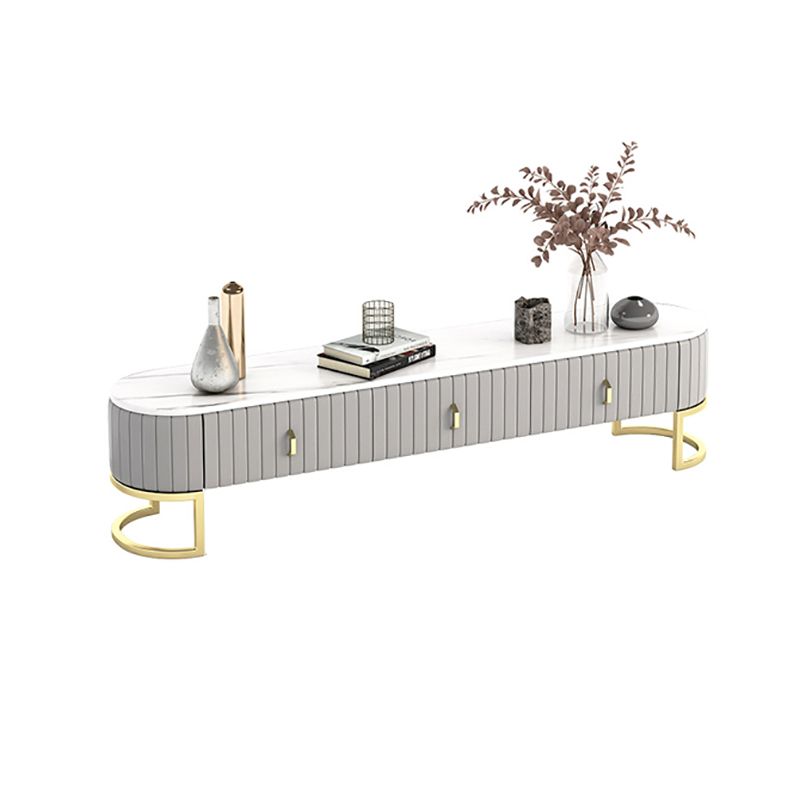Gris / vert / orange 18 - Console de stand de télévision, support de télévision en marbre pour les téléviseurs avec des tiroirs