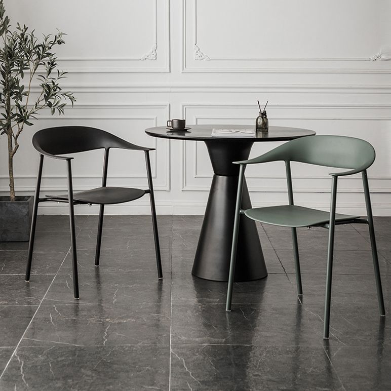 Sedie da pranzo in stile contemporaneo sedie a braccio con gambe in metallo per la casa