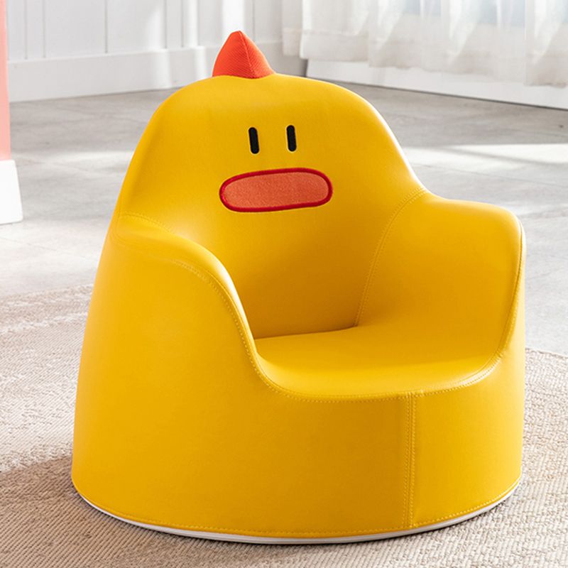 PU Arms Included Barrel Accent Chair with Fixed Back, Flared Arms for Living Room