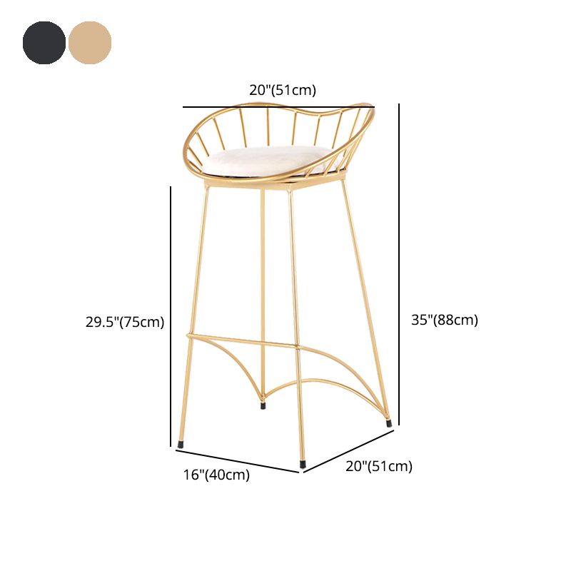 Modern Style Iron Bar Stool Low Back with Footrest Living Room Simple Bar Stool 30 Inches Clearhalo 'Bar Furniture' 'Bar Stools' 'bar_stools' 'furn' 'furn_bar_stools' 'furniture_bar_stools' 'Kitchen & Dining Furniture' 'kitchen&dining_furn' 'kitchen' 'kitchen_furn' Furniture' 1200x1200_3f3d71bf-b66e-4e08-901c-ef86dbf1cc4f