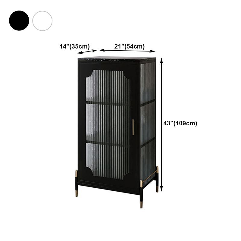 Glass Door Iron Sideboard Modern Server Cabinet with Storage for Living Room Clearhalo 'buffet_sideboard' 'Buffets & Sideboards' 'furn' 'furn_buffet_sideboard' 'Furniture' 'furniture_buffet_sideboard' 'Kitchen & Dining Furniture' 1200x1200_3f3e2926-f346-44dd-bb9a-00d94ec76144