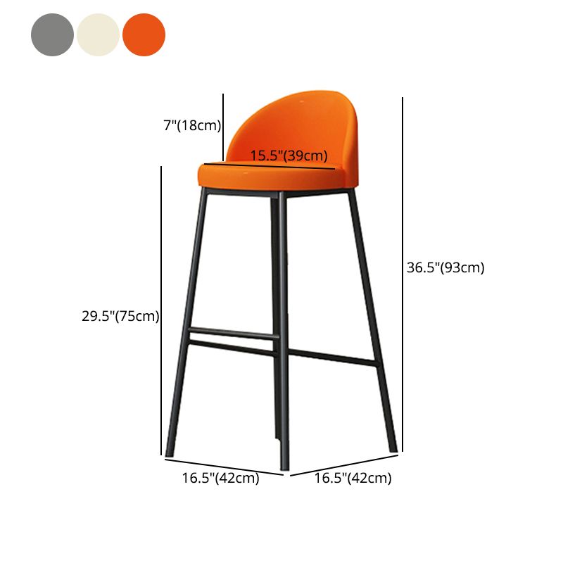 Modern Armless Backrest Counter Stool Iron Cafe Bar Stool with Leather Cushion and Pedal Clearhalo 'Bar Furniture' 'Bar Stools' 'bar_stools' 'furn' 'furn_bar_stools' 'furniture_bar_stools' 'Kitchen & Dining Furniture' 'kitchen&dining_furn' 'kitchen' 'kitchen_furn' Furniture' 1200x1200_3f3e99a7-661c-4790-8ce4-71aa82c94165