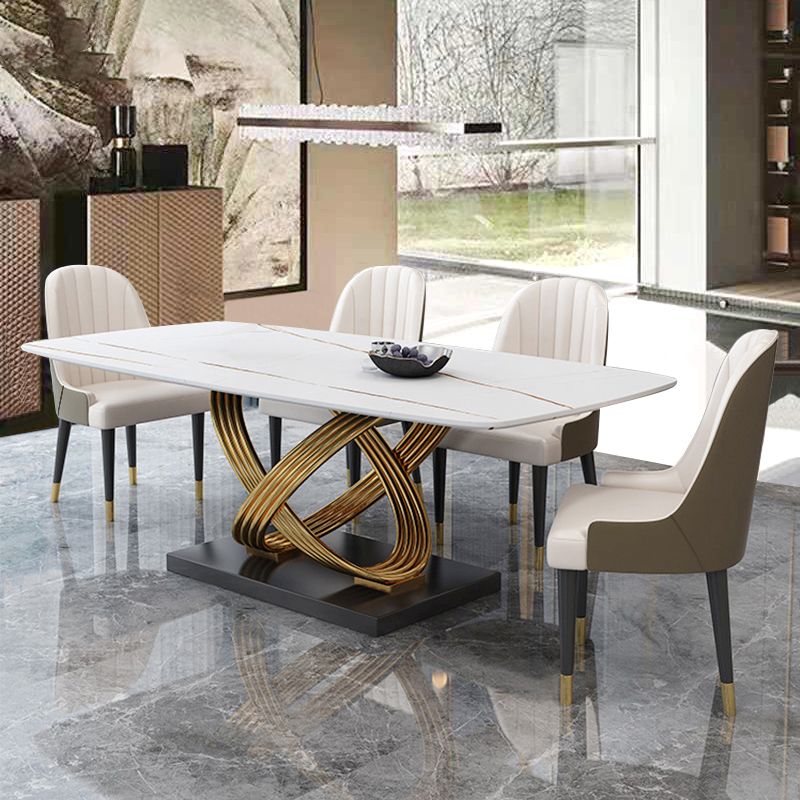 Set da pranzo in pietra sinterizzato di lusso rettangolo 1/4/5/6 pezzi set da tavolo dinette