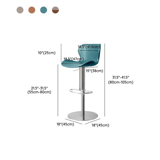 Faux Leather Barstool Adjustable Height Swivel Barstool with Footrest