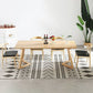 Minimalistisch 1/2/5 stuks meubels vaste houten rechthoek eettafel ingesteld in natuurlijk