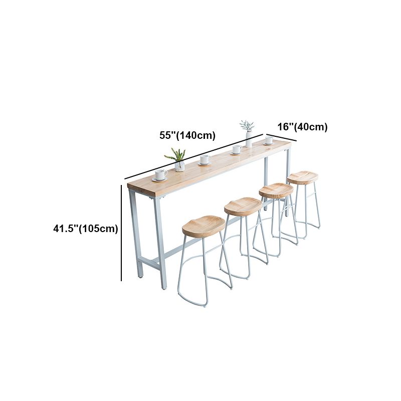Light Brown Modern Style Bar Table Solid Wood and Iron Bar Table for Dining Room Clearhalo 'Bar Furniture' 'Bar Tables' 'bar_tables' 'furn' 'furn_bar_tables' 'Furniture' 'furniture_bar_tables' 'Kitchen & Dining Furniture' 1200x1200_3f3f9b9a-d8db-44de-80bf-e61a82c15093