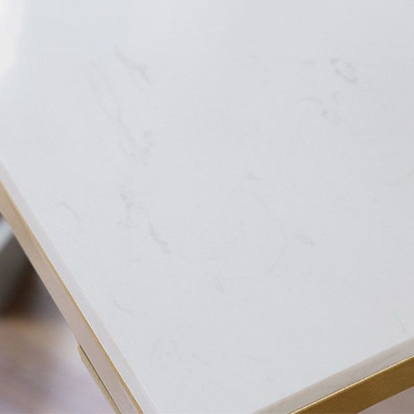 Tavolo da pub rettangolare in tavolo da bistrot lussuoso bianco con base di cavalletto in metallo