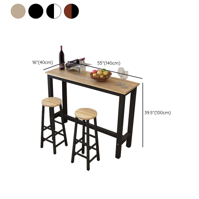 Table de salle à manger de bar en bois contemporaine Table de bar rectangulaire pour le salon