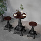 Industrial 1/2/3 Pieces Round Bar Table Set Solid Wood Bar Table Set for Dining Room