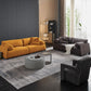 Leather Sofa Stationary Settee Solid Color Modern Sofa for Living Room