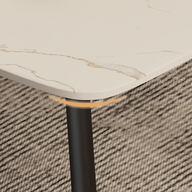 Contemporary Rectangular White Stone Dining Table with Steel Legs Clearhalo 'Dining Tables & Seating' 'Dining Tables' 'dining_table' 'furn' 'furn_dining_table' 'Furniture' 'Kitchen & Dining Furniture' 1200x1200_3f41d329-3216-45c3-8881-5398e2862c7d