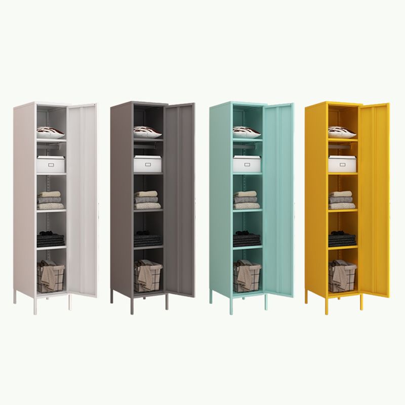 Steel Storage Cabinet Contemporary Non-Hanging Armoire for Home
