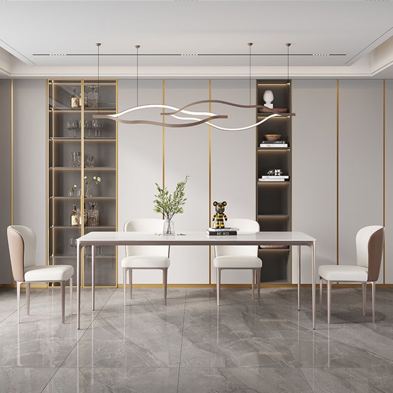 Modern Rectangle Dining Table Sintered Stone Table with 4 Legs Clearhalo 'Dining Tables & Seating' 'Dining Tables' 'dining_table' 'furn' 'furn_dining_table' 'Furniture' 'Kitchen & Dining Furniture' 1200x1200_3f43f747-f569-4d3c-b8ff-733e2ce184b1