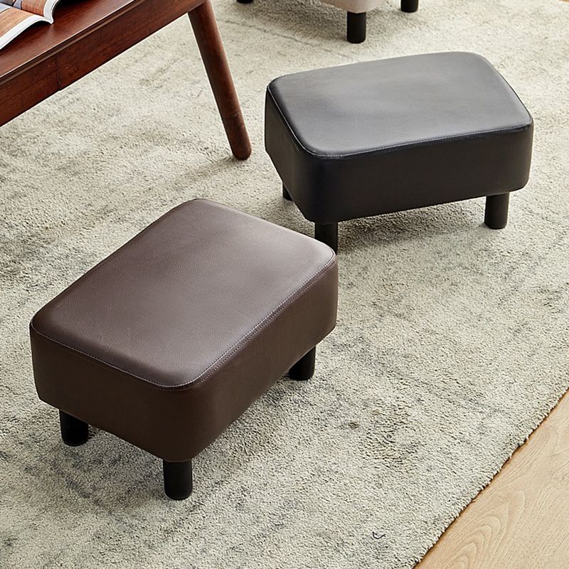 Contemporary Ottoman Faux Leather Upholstered Rectangle Ottoman Clearhalo 'furn' 'furn_ottomans_poufs' 'Furniture' 'Living Room Furniture' 'Ottomans & Poufs' 'ottomans_poufs' 1200x1200_3f44590e-b14e-4873-aec6-9dbcea58daf6