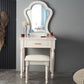 Solid Wood Makeup Vanity Desk Bedroom Dressing Table Stool Set with Drawer