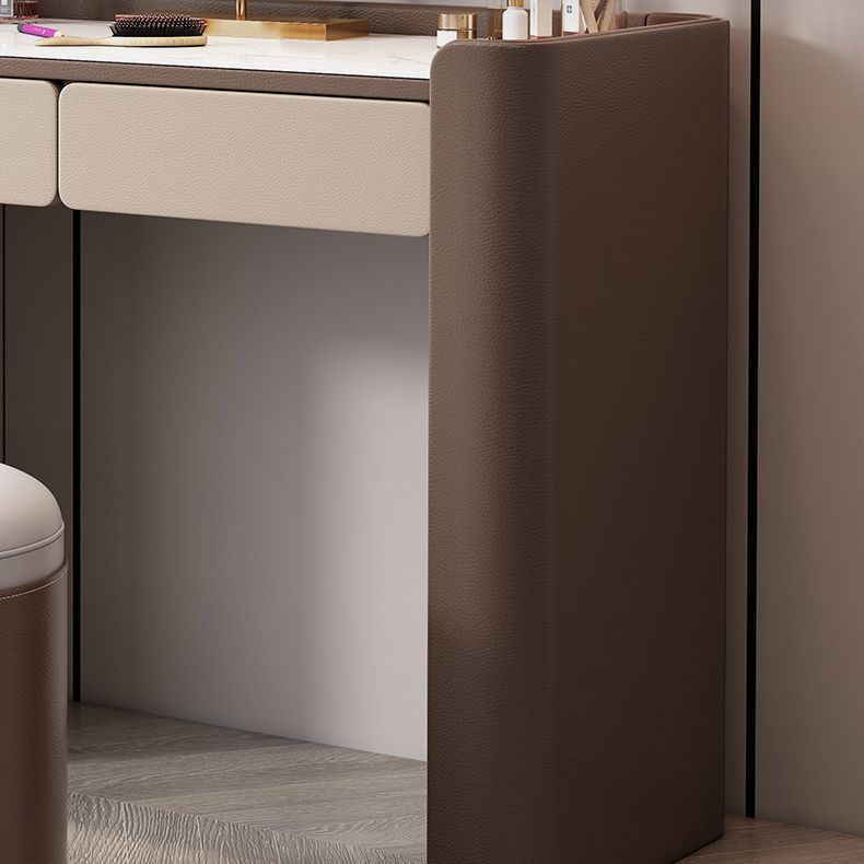 29.53 "H Holz/Stein Waschtischstool Set 2/5 Schubladen Kommode in Braun