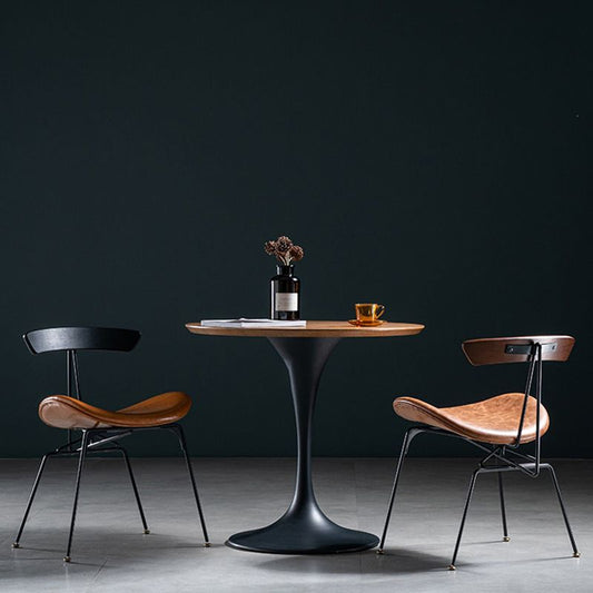 Industrial Style Leather Dining Armless Chairs Open Back Dining Side Chair Clearhalo ' kitchen&dining_furn' 'Dining Chairs' 'Dining Tables & Seating' 'dining_chair' 'furn' 'furn_dining_chair' 'Furniture' 'furniture_dining_chair' 'Kitchen & Dining Furniture' 'kitchen' 1200x1200_3f4603e7-7dda-4329-98aa-189e12c6983e