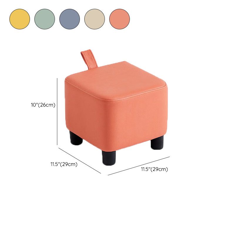 Glam Pouf Ottoman Faux Leather Upholstered Solid Color Square Ottoman with Legs Clearhalo 'furn' 'furn_ottomans_poufs' 'Furniture' 'Living Room Furniture' 'Ottomans & Poufs' 'ottomans_poufs' 1200x1200_3f467ec5-f891-439a-99fa-72bc3593eb0b