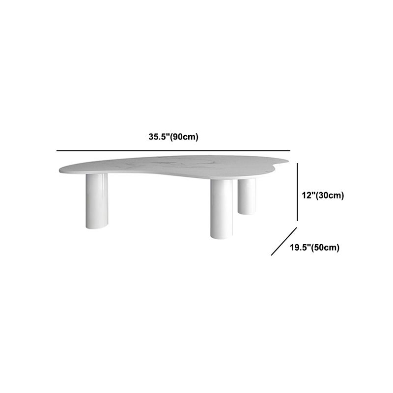 Modern Slate 3 Legs Coffee Table Single White Cocktail Table
