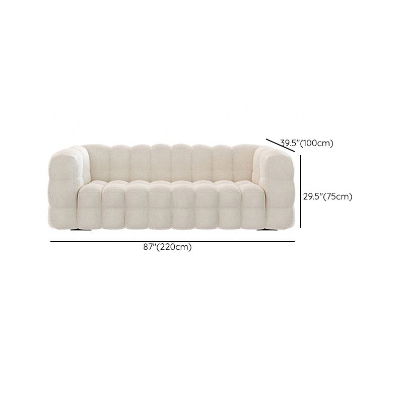Contemporary Biscuit Back Tuxedo Arm Sofa Fabric Standard Sofa