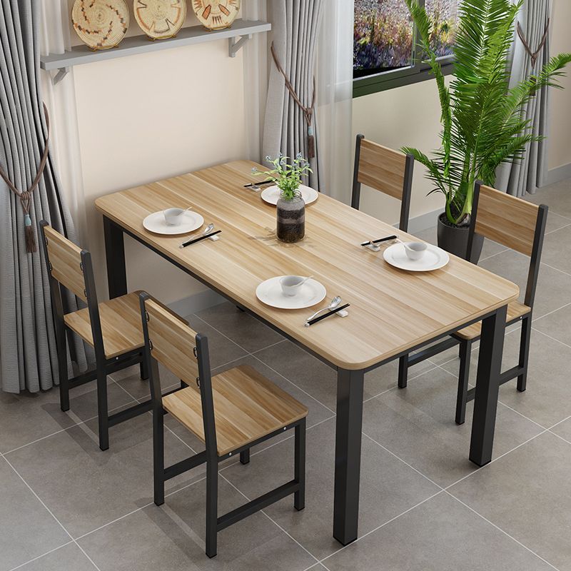 Modern Style Table with Rectangle Shape Standard Height Table and 4 Legs Base for Home Use Clearhalo 'Dining Room Sets' 'Dining Tables & Seating' 'dining_room_set' 'Furniture' 'furniture_dining_room_set' 'Kitchen & Dining Furniture' 'kitchen&dining_furn' 'kitchen' 1200x1200_3f47b0ce-d267-40cd-adf3-7b794bc52030
