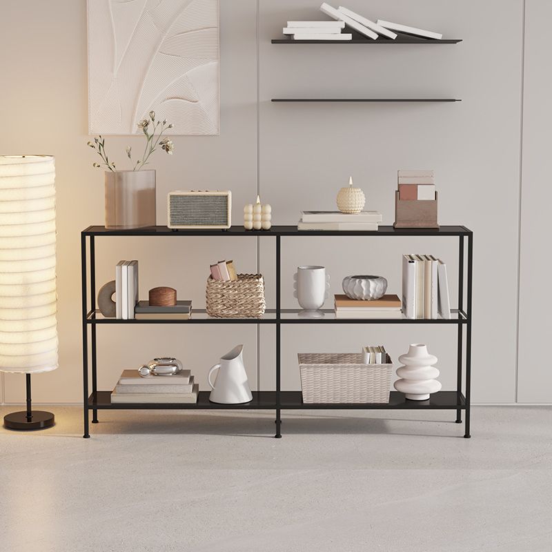 Contemporary Rectangle Console Accent Table Antique Finish Console Sofa Table in Metal Clearhalo 'Console Tables' 'console_tables' 'Entry & Mudroom Furniture' 'furn' 'furn_console_tables' 'Furniture' 1200x1200_3f48794e-a08c-4a47-aac0-74cb797f17f2