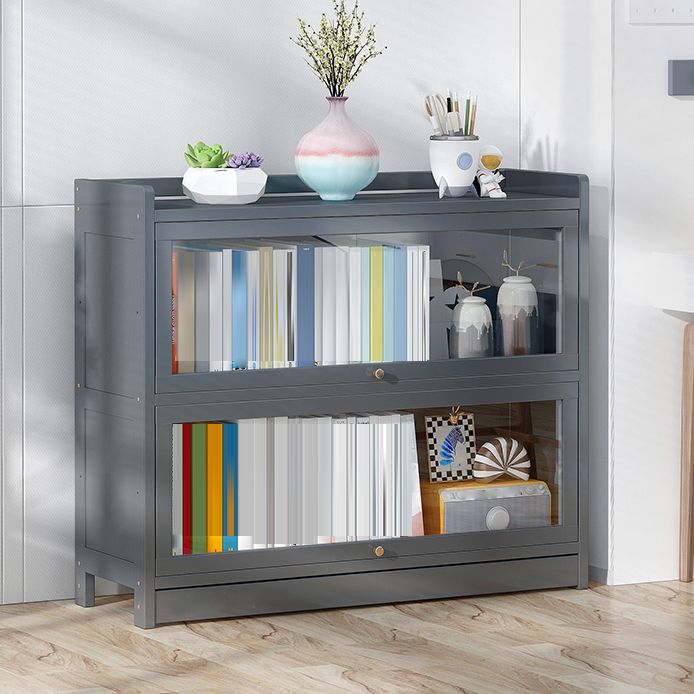Modern Wooden Bookcase Rectangular 12.2"W Bookshelf in Dark Taupe