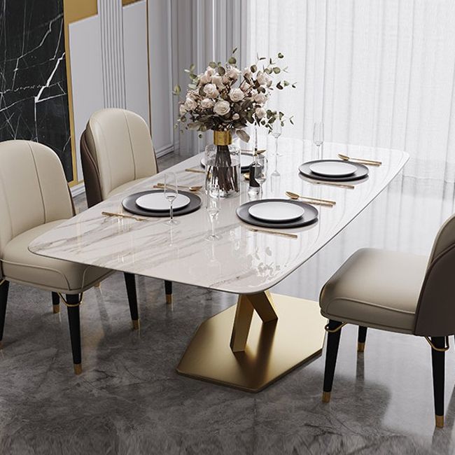 Metal Contemporary Rectangular Table Sintered Stone Table for Dining Room Clearhalo ' dining_table' 'Dining Tables & Seating' 'Dining Tables' 'furn' 'furn_dining_table' 'Furniture' 'furniture_dining_table' 'Kitchen & Dining Furniture' 'kitchen&dining_furn' 'kitchen' 'kitchen_dining_table' 1200x1200_3f4a1642-41ec-44dd-8401-be742e67c873