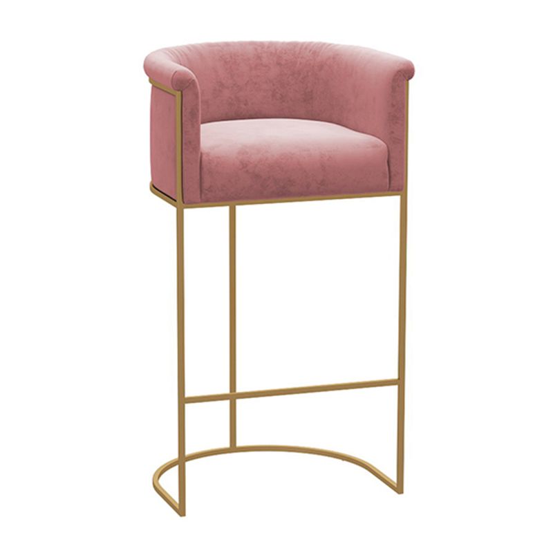 Nordic Design Upholstered Bar Stools for Home Use Luxury Low Back Round Stools Clearhalo 'Bar Furniture' 'Bar Stools' 'bar_stools' 'furn' 'furn_bar_stools' 'Furniture' 'furniture_bar_stools' 'Kitchen & Dining Furniture' 1200x1200_3f4a5049-4ab5-46b5-a42f-60cf6177fb6e
