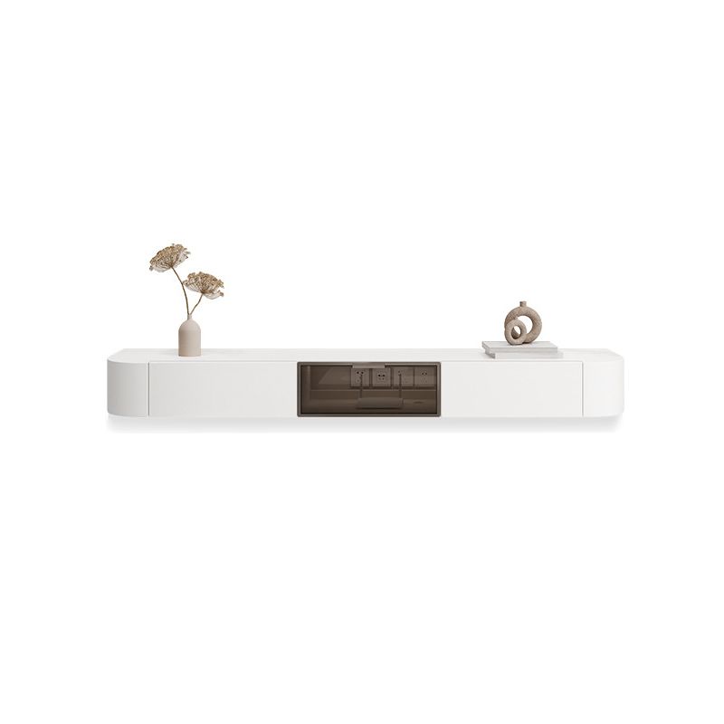 2つの引き出しを備えたモダンなテレビコンソールの壁に取り付けられたテレビメディアコンソール