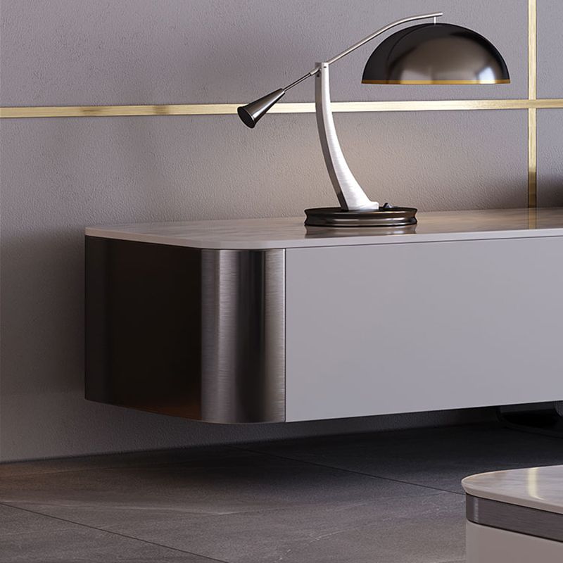 Glam Gray TV Console Enclosed Storage Stone Media Console with Drawers for Home Clearhalo 'furn' 'furn_tv_stands_entertainment_centers' 'Furniture' 'Living Room Furniture' 'TV Stands & Entertainment Centers' 'TV Stands & Media Storage Furniture' 'tv_stands_entertainment_centers' 1200x1200_3f4b9a1c-0c34-473a-9e75-9a850fa6b0b0