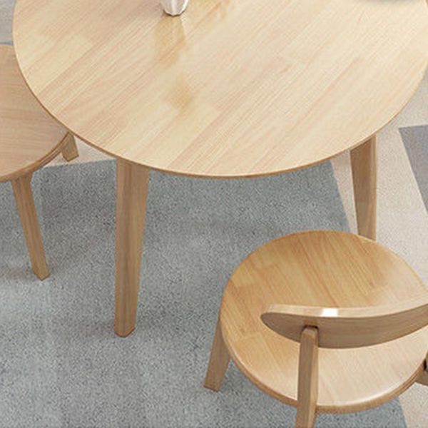 Modern Rubber Wood Dinette Set 1/2/4/5/7 Pieces Round Beige Dining Table Set Clearhalo 'Dining Room Sets' 'Dining Tables & Seating' 'dining_room_set' 'furn' 'furn_dining_room_set' 'Furniture' 'furniture_dining_room_set' 'Kitchen & Dining Furniture' 1200x1200_3f4ca613-1b43-4826-8d66-ce4e771dd89d