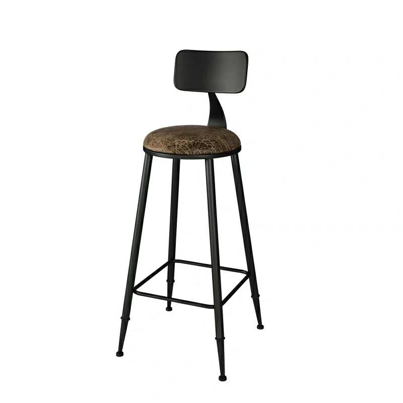 Modern Armless Backrest Counter Stool Iron Household Bar Stool with Cushion Clearhalo 'Bar Furniture' 'Bar Stools' 'bar_stools' 'furn' 'furn_bar_stools' 'furniture_bar_stools' 'Kitchen & Dining Furniture' 'kitchen&dining_furn' 'kitchen' 'kitchen_furn' Furniture' 1200x1200_3f4dacfc-44f8-4117-9bf0-880a5547c1bc