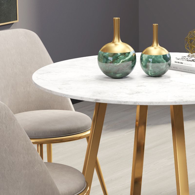 Scandinavian Round DiningRoomTableSet with Sintered Stone Dinette Set with Metal Pedestal Base Clearhalo 'Dining Room Sets' 'Dining Tables & Seating' 'dining_room_set' 'furn' 'furn_dining_room_set' 'Furniture' 'furniture_dining_room_set' 'Kitchen & Dining Furniture' 'kitchen&dining_furn' 'kitchen' 1200x1200_3f4eb9ca-2c96-4b6e-acc9-3fb76360c62c