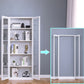 Modern Style Metal Bookshelf White Close Back Bookcase with Door for Home Office