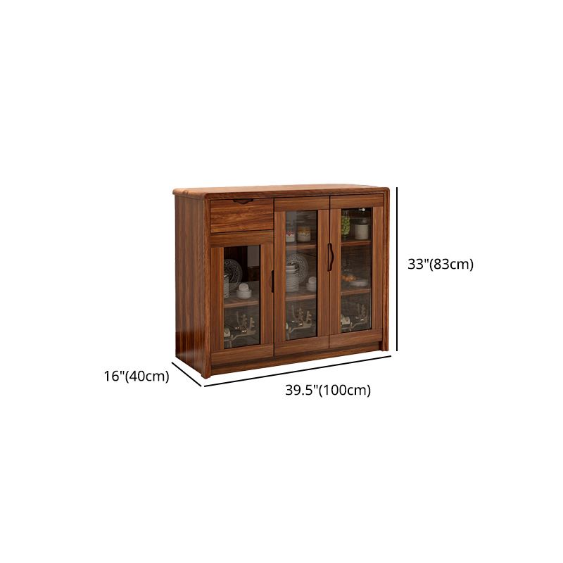 Bouchon moderne dans le buffet à manger en bois massif marron avec portes pour le salon