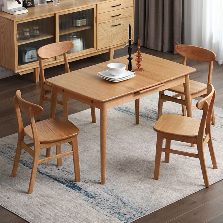 Contemporary Rectangle Dining Table Oak Solid Wood Table with 4 Legs for Dining Room Clearhalo ' dining_table' 'Dining Tables & Seating' 'Dining Tables' 'furn' 'furn_dining_table' 'Furniture' 'furniture_dining_table' 'Kitchen & Dining Furniture' 'kitchen&dining_furn' 'kitchen' 'kitchen_dining_table' 1200x1200_3f5056e3-9c9a-49bd-a7d9-f91b62750d9f