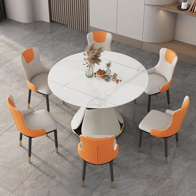 53'' Luxury Sintered Stone Dining Table Extendable Rectangle Table with Metal Pedestal Clearhalo ' dining_table' 'Dining Tables & Seating' 'Dining Tables' 'furn' 'furn_dining_table' 'Furniture' 'furniture_dining_table' 'Kitchen & Dining Furniture' 'kitchen&dining_furn' 'kitchen' 'kitchen_dining_table' 1200x1200_3f515e77-33a3-4c4d-8cc6-363ed27c8098
