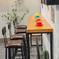 Tabouret de bar à dos basse de style brun de style contemporain avec jambes en métal