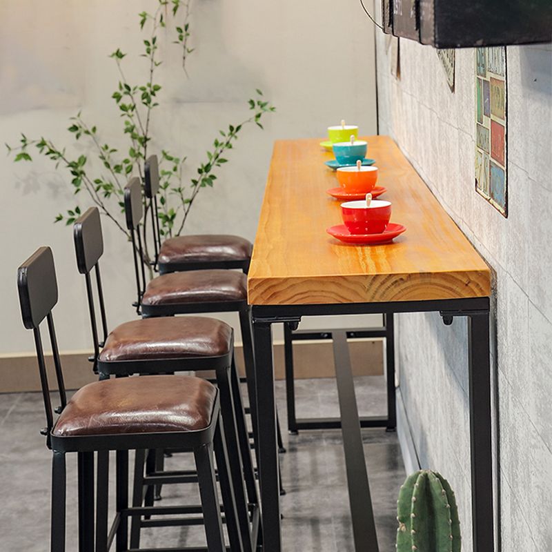 Tabouret de bar à dos basse de style brun de style contemporain avec jambes en métal