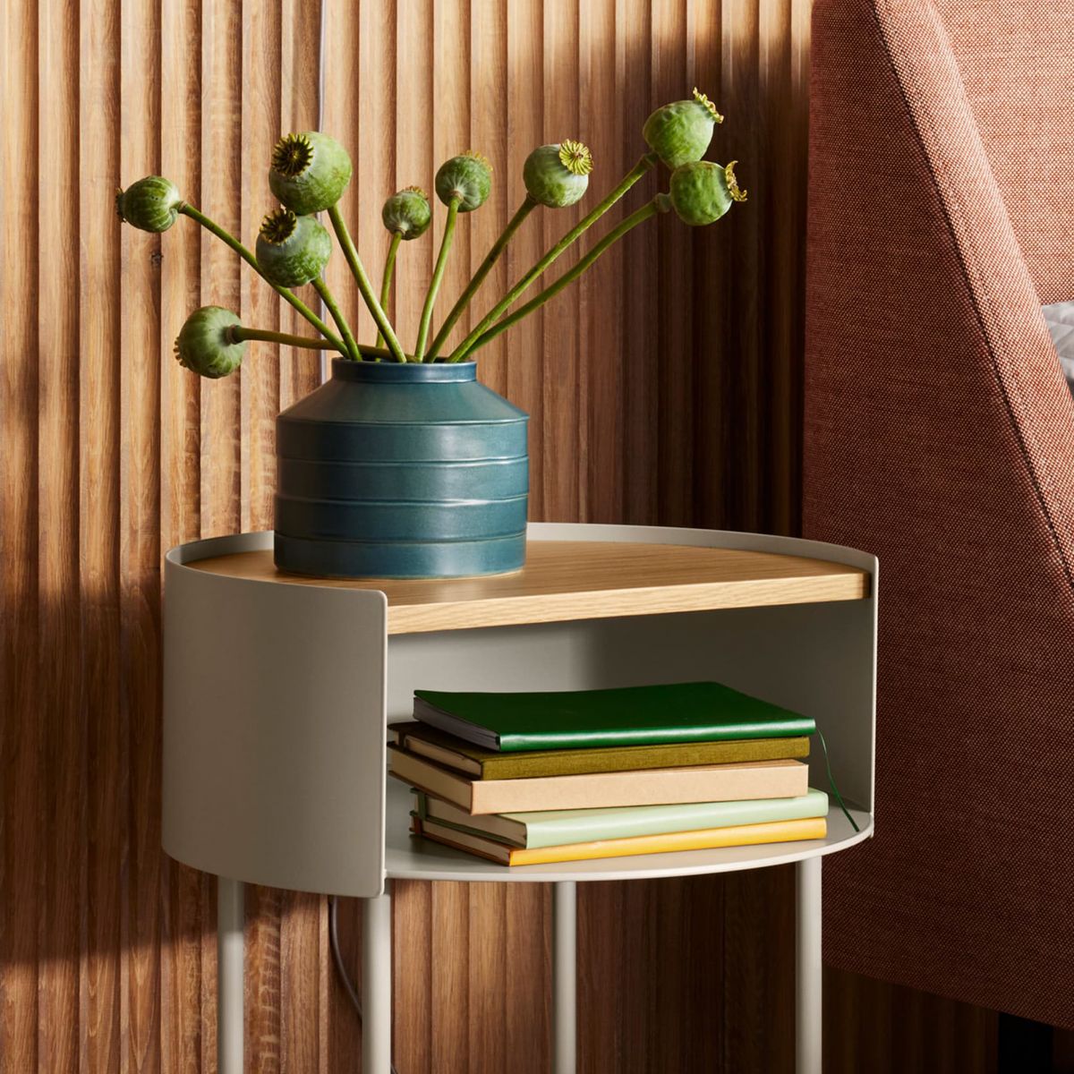 Comodino di ferro e comodino in legno comodino a letto contemporaneo