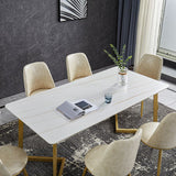 Set di tavoli da pranzo bianca lucido 1/4/5/7 pezzi glam dinette set per sala da pranzo