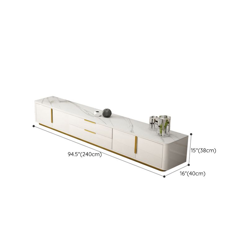 Console multimediale per TV Glam da 16" W, contenitore chiuso, console multimediale per TV con cassetti