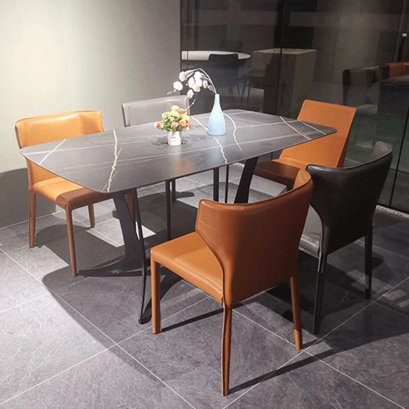 Upholstered Dining Room Chair Modern Style Faux Leather Arm Chair Clearhalo 'Dining Chairs' 'Dining Tables & Seating' 'dining_chair' 'furn' 'furn_dining_chair' 'Furniture' 'Kitchen & Dining Furniture' 1200x1200_3f56b528-0c25-40df-9ac0-6abee7fb5d9b